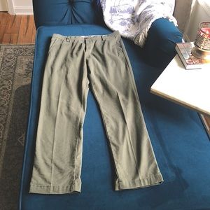 Dockers, slim fit, W32 L30. Three pairs, dark green, charcoal, and navy.